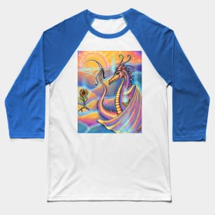 Dragon art sunset fantasy art by Renee Lavoie Baseball T-Shirt